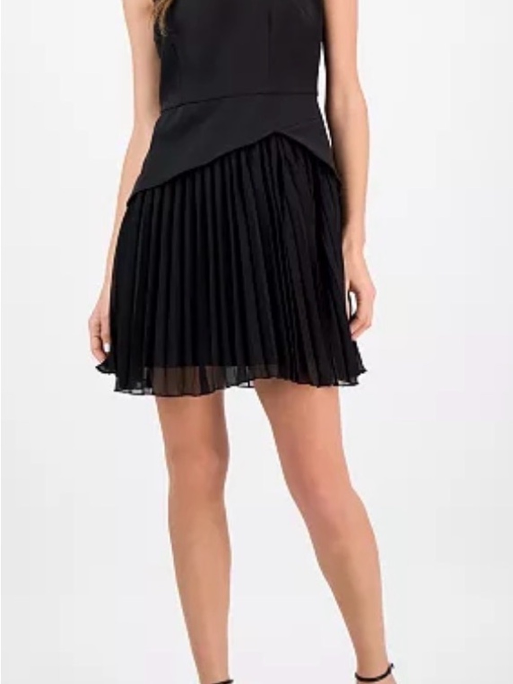Sam Edelman Black Pleated Chiffon Mini dress. Size 14